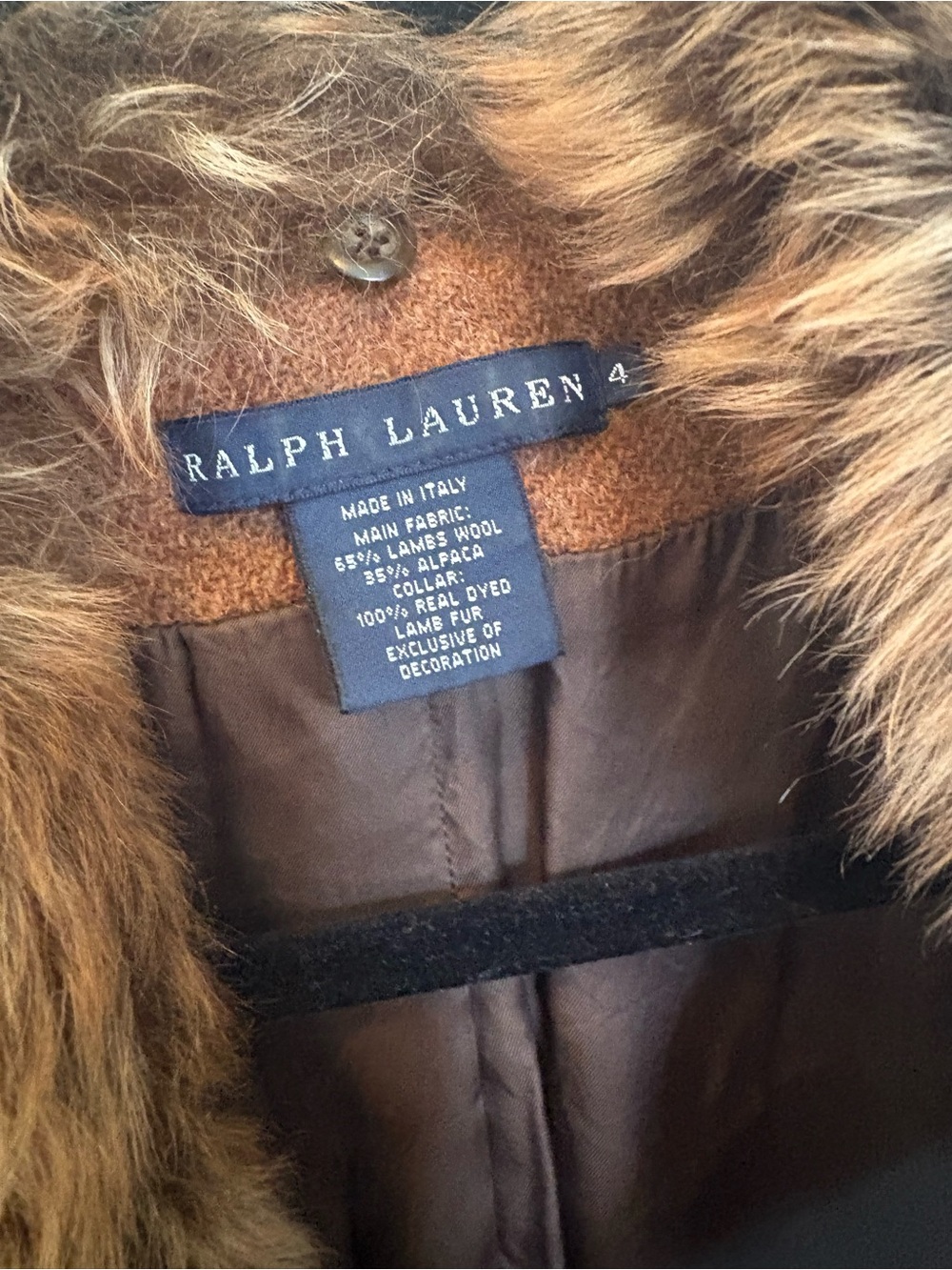 Ralph Lauren Blue Label Lambs Wool Jacket with Fur Collar - Picture 5 of 5